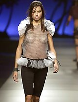 Hot model Adriana Lima in her bikini wear at her modelling gig