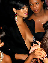 Sideboobs and seethrough pictures by naughty stars Rihanna and Francia Raisa