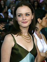 This hot sexy brunette celebrity with pretty blue eyes named Alexis Bledel loves walking on the red carpet with her sweet smile and loves posing on cam.