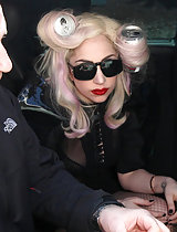 Lady Gaga wearing black see-through legging in these candids